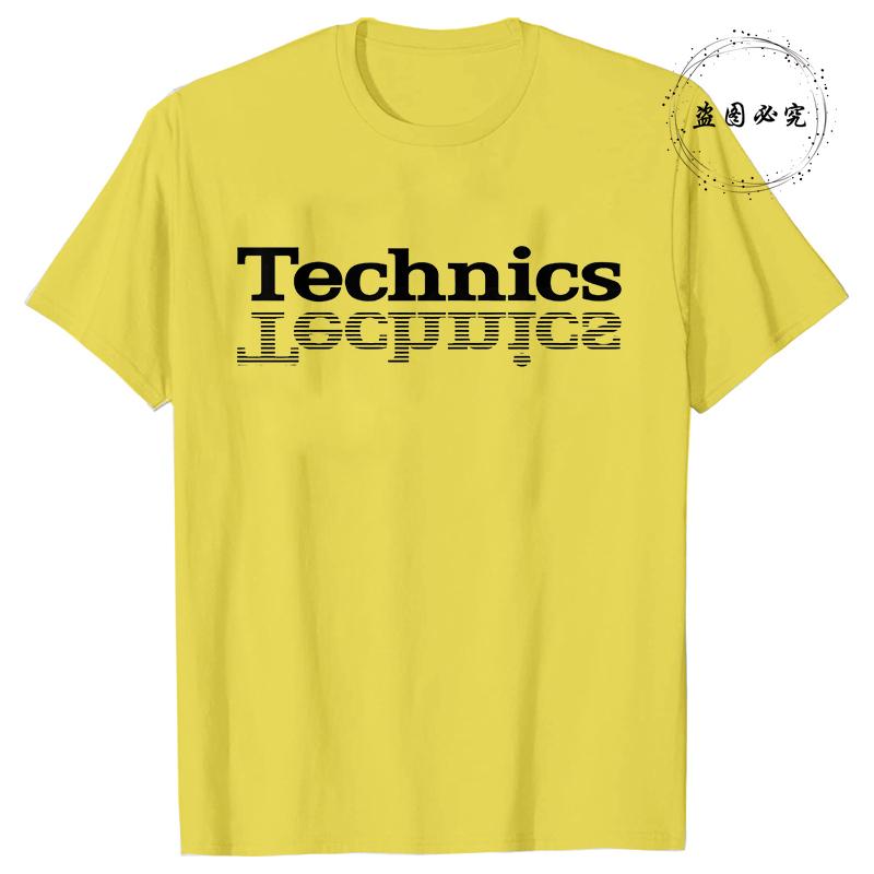 Technics Unisex Tees Shirt Dj Turntable Music House Techno Electronic Hip Hop New Hot Summer TShirt Fashion Casual Streetwear S