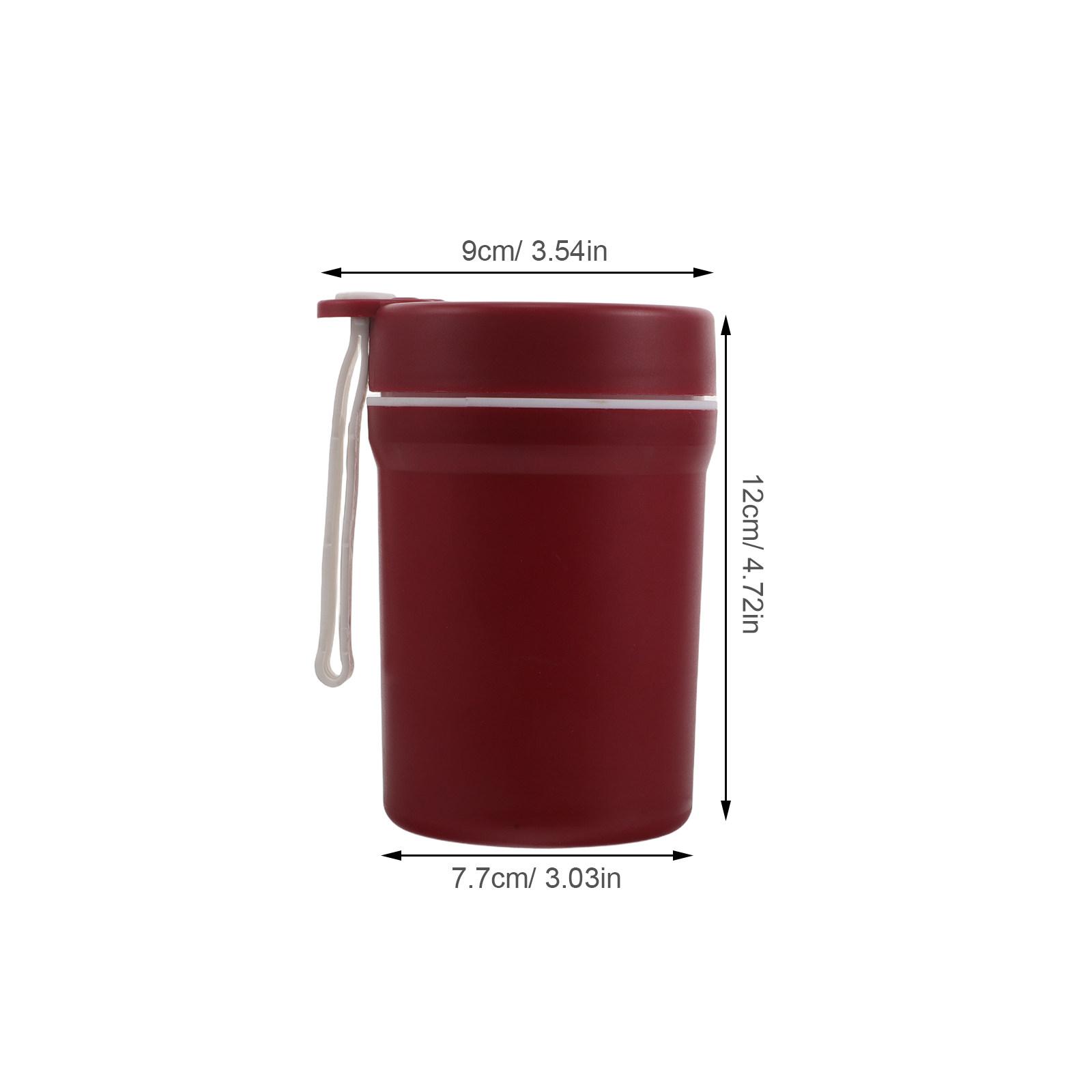 

Insulated Soup Mug Leakproof Lid Spoon 350Ml Microwave Safe Breakfast Cup Portable Oatmeal Cup Travel Lunch Box Office темно-червоний колір