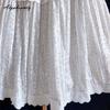 Japanischer Mori Girl Frühling Sommer Damen A-Linien-Rock Hohe Taille Süßer Blumenspitzen-Rüschen-Patchwork-Rock Eleganter Femininer Damenrock