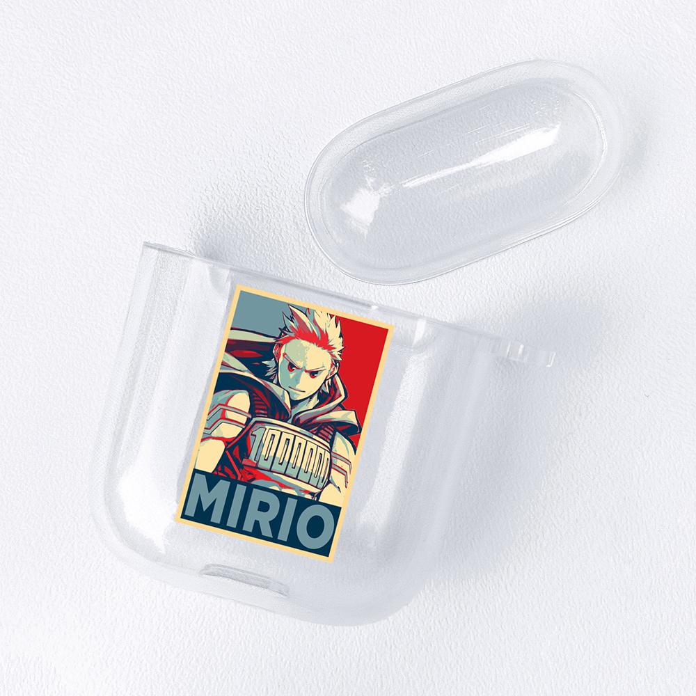 Japan Anime Figures Transparent Airpods Case for Funda Airpods 2/1 Cover Bakugo Bokuto Himiko Mirio Yumeko Deku Soft TPU Cases