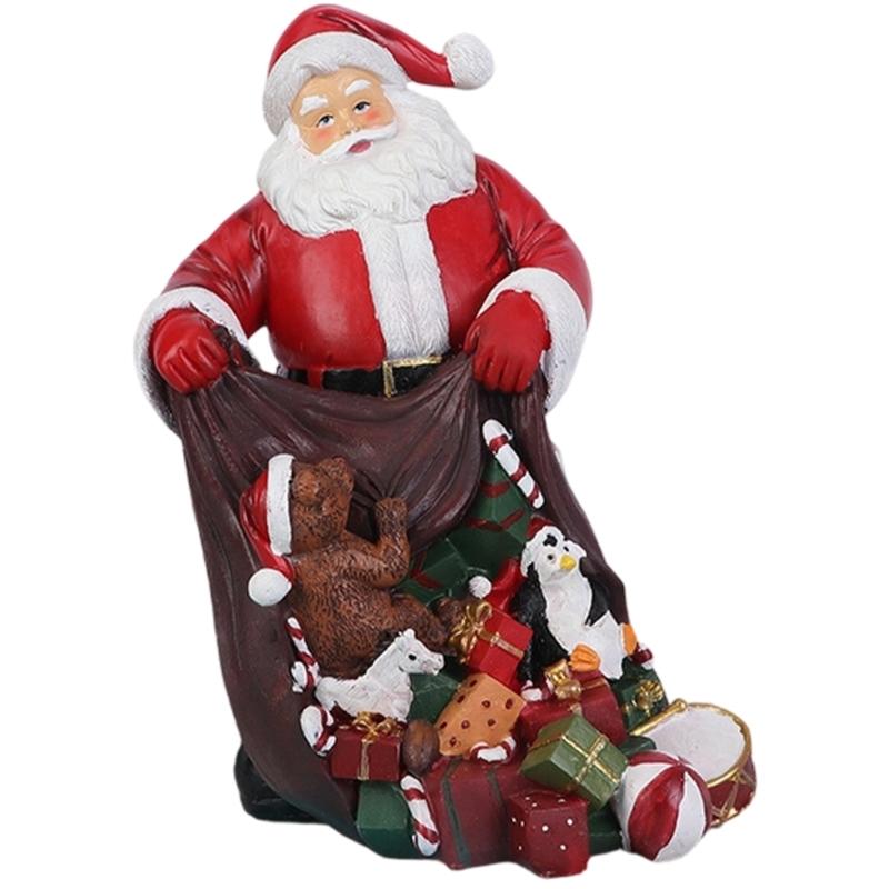 Christmas Figurine Figure Decors Resin Santa Clauses Statue Christmas Decorative Figurine Table Centerpieces for Holiday
