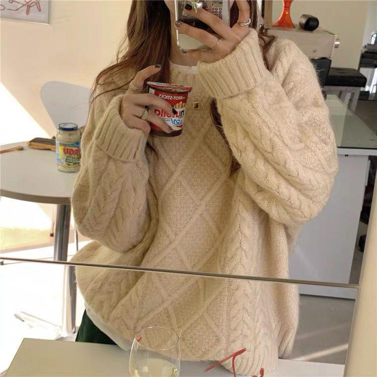 2024 Cozy Cable Knit Sweater: Women's Versatile Autumn & Winter Outerwear, Casual Japanese Style