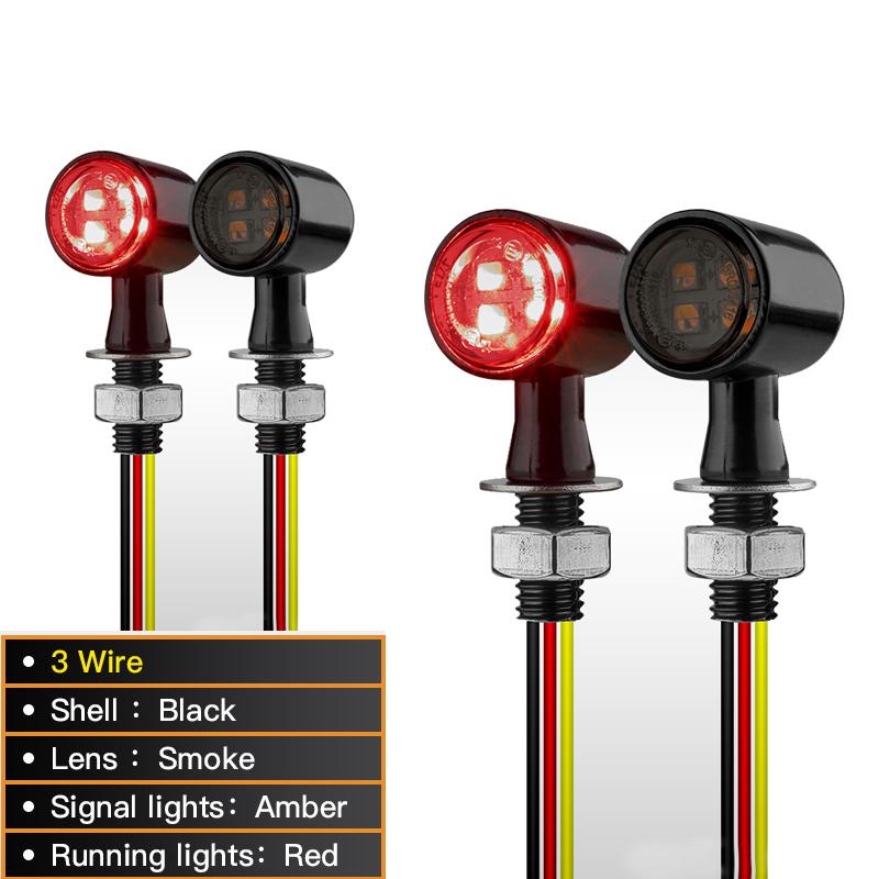 Motorcycle LED Turn Signal Light Moto Flashing Indicators Stop Brake Lamp 12V For Harley Chopper 8mm Scooter Turn Signal Lights