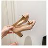 New Thick Heel Round Head Bow High Heels Naked Pink Gentle White Cm Mary Jane Women's Shoes