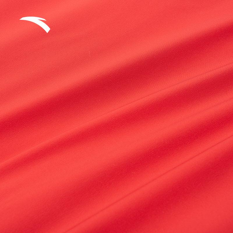 Anta Color Block Pattern Printed Fleece Lined Zipper Hooded Ski Jacket Men Jacket Red 152247802-1