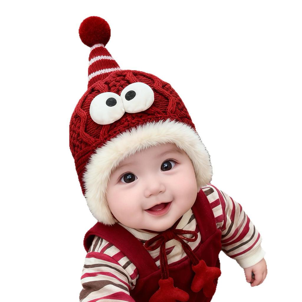 Unisex Children's Knit Wool Hat with Ear Protection - Autumn/Winter, Windproof and Plush
