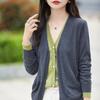 Dámský vlněný kardigan Qinghe kašmír 50% hedvábí 50% vlna jaro a léto vlna měkký, pohodlný a teplý