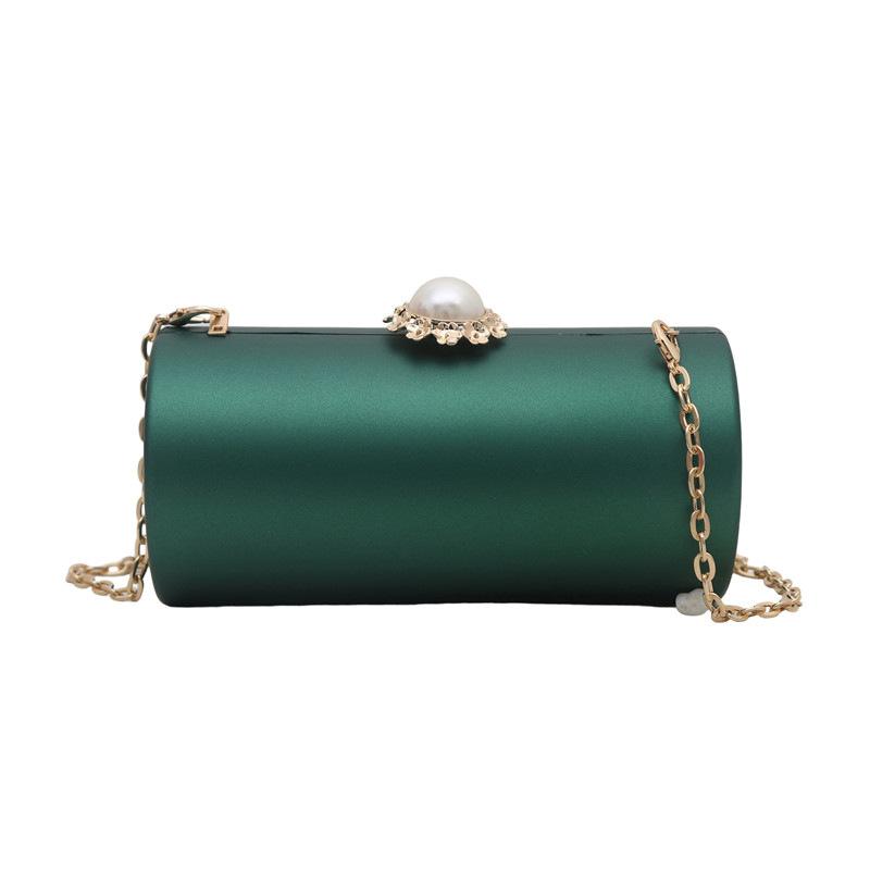

Acrylic cylinder bag 2025 new European and American fashion niche dinner bag women s shoulder chain box bag tide зелёный