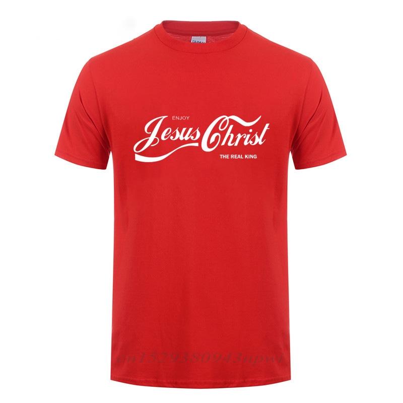 ENJOY JESUS CHRIST THE REAL KING CHRISTIAN FUN T SHIRT Baptism Church Bride Squad Esthetic Faith Cotton Funny Gift TShirt