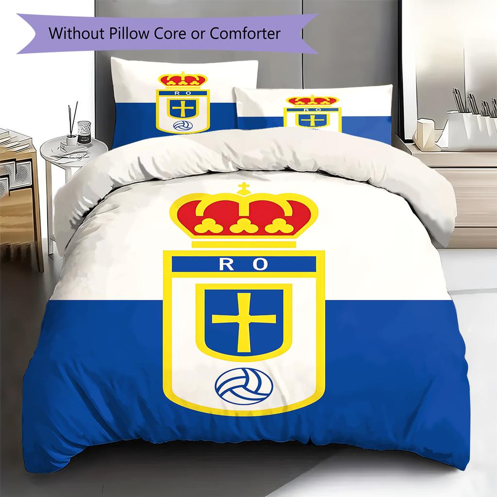 Real Oviedo Pattern Bedding,Quilt Set Quilt Cover Pillowcase Home Birthday Gift (1 * duvet cover + 2 * pillowcase, without core)