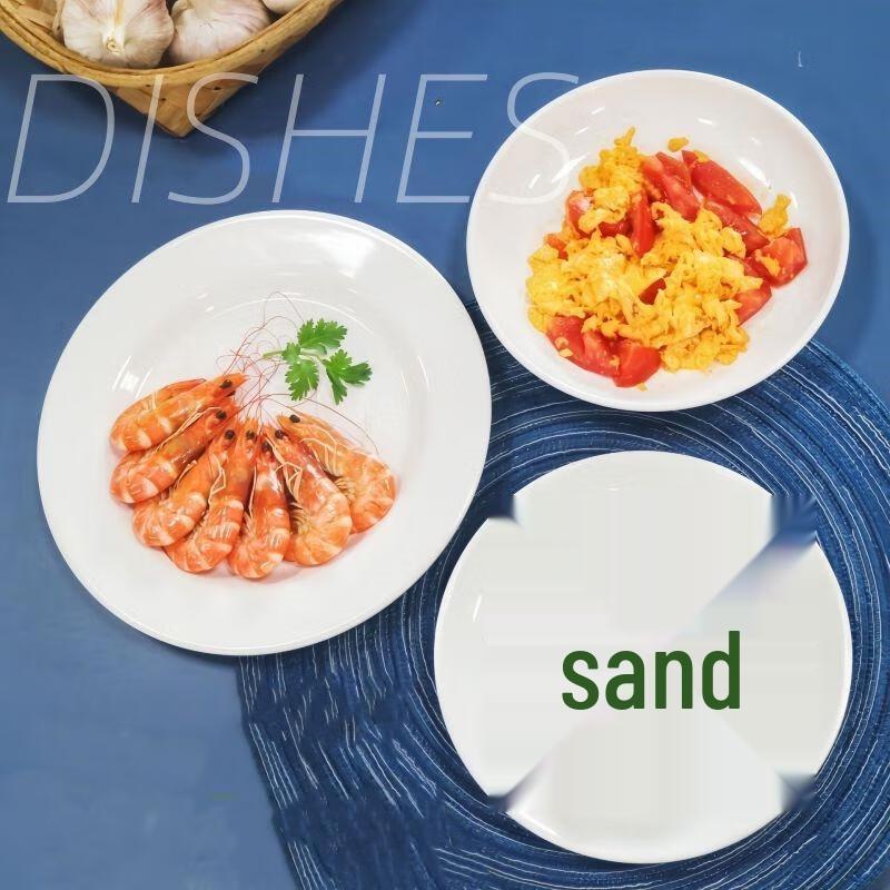 JINGRX 16-inch Round Melamine Dinner Plates, 10-Pack