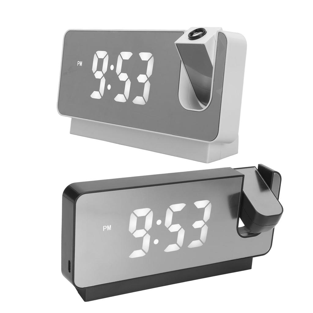 Projection Alarm Clock Time Date Temperature Display 180 Degree Wide Angle HD LED Screen Projectable
