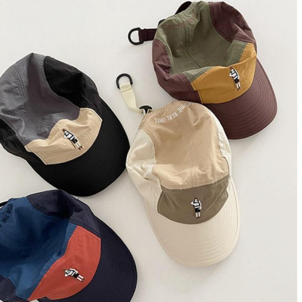 Color Block Baseball Cap Summer Vintage Cartoon Shadow Print Unisex for Men Women Casual Outdoor Sun Hat Lightweight Breathable
