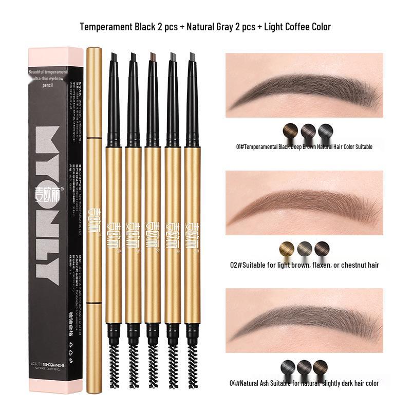 Ultra-Fine Gold Bar Eyebrow Pencil: Natural, Waterproof, Sweatproof, Long-Lasting, Non-Fading, Easy Outline for Women