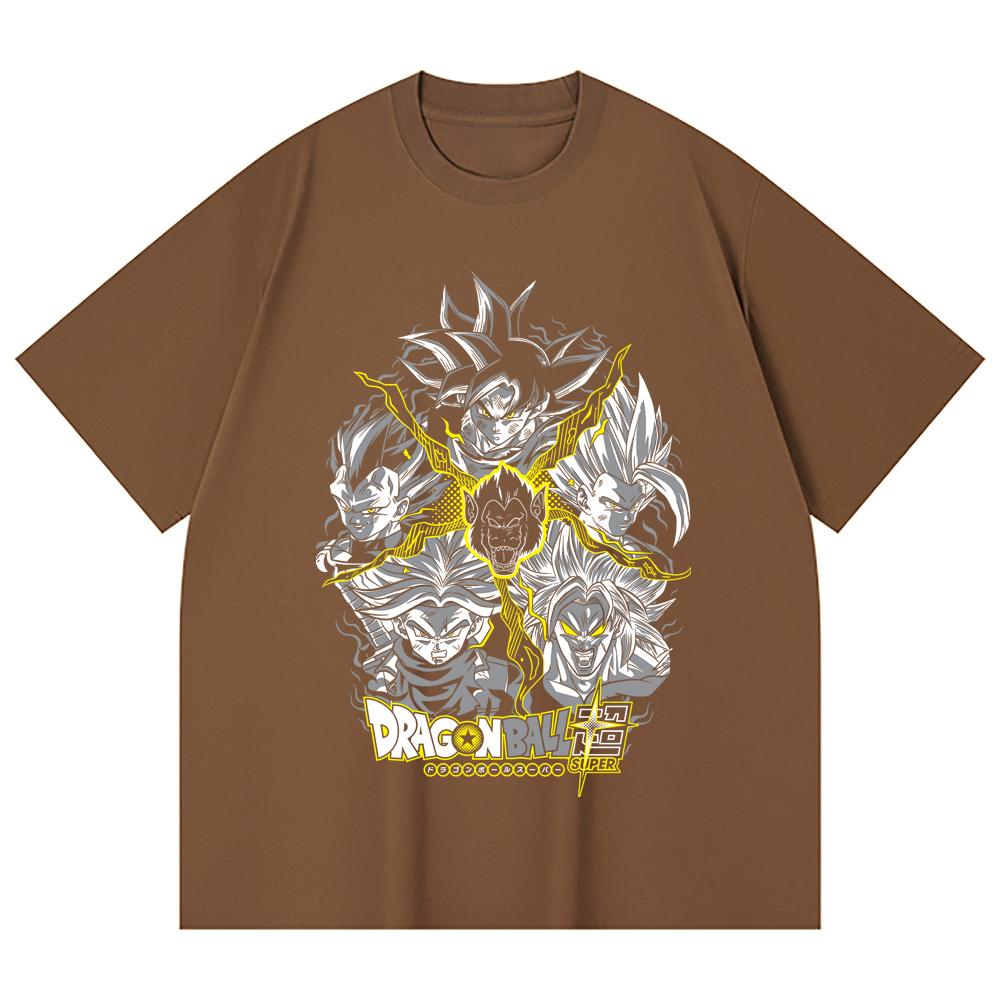 230 Gsm 100% Cotton Dragon Ball V49 Super Saiyan Print Unisex Heavy Cotton T Shirt