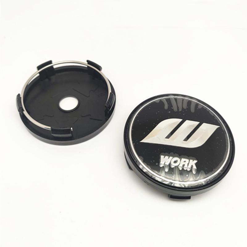 4pcs 60mm 56mm VS W Work Center Caps Car Wheel Hub Cover Emblem Badge Auto Styling