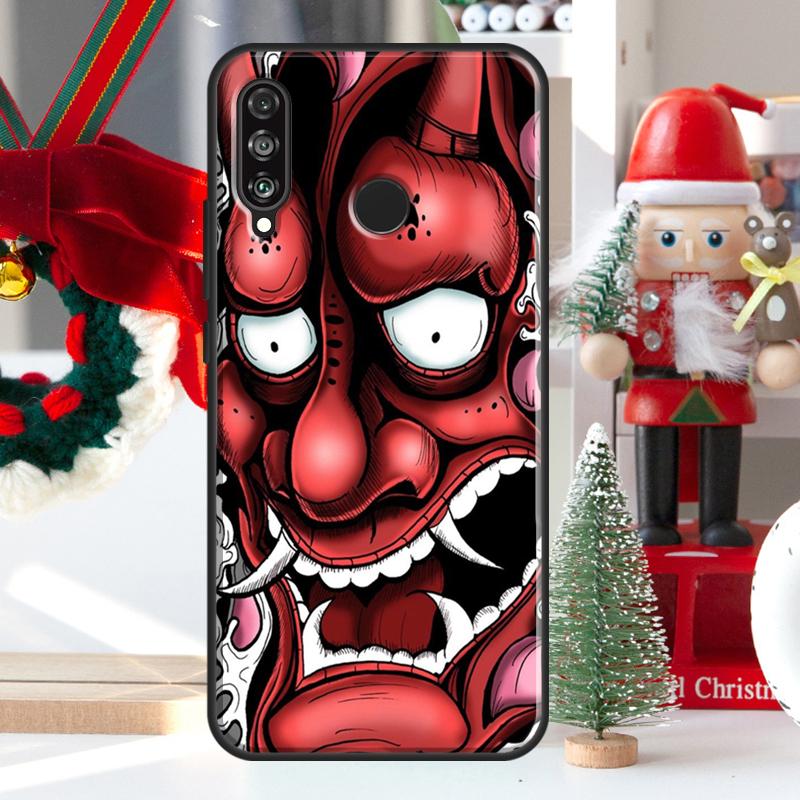 Japanese Oni Hannya Demon Mask For Huawei Nova 9 10 SE 11 Pro Y60 Y70 Y90 Y61 Y91 Y72 Y73 12i 11i 8i P20 P30 P40 Lite Case