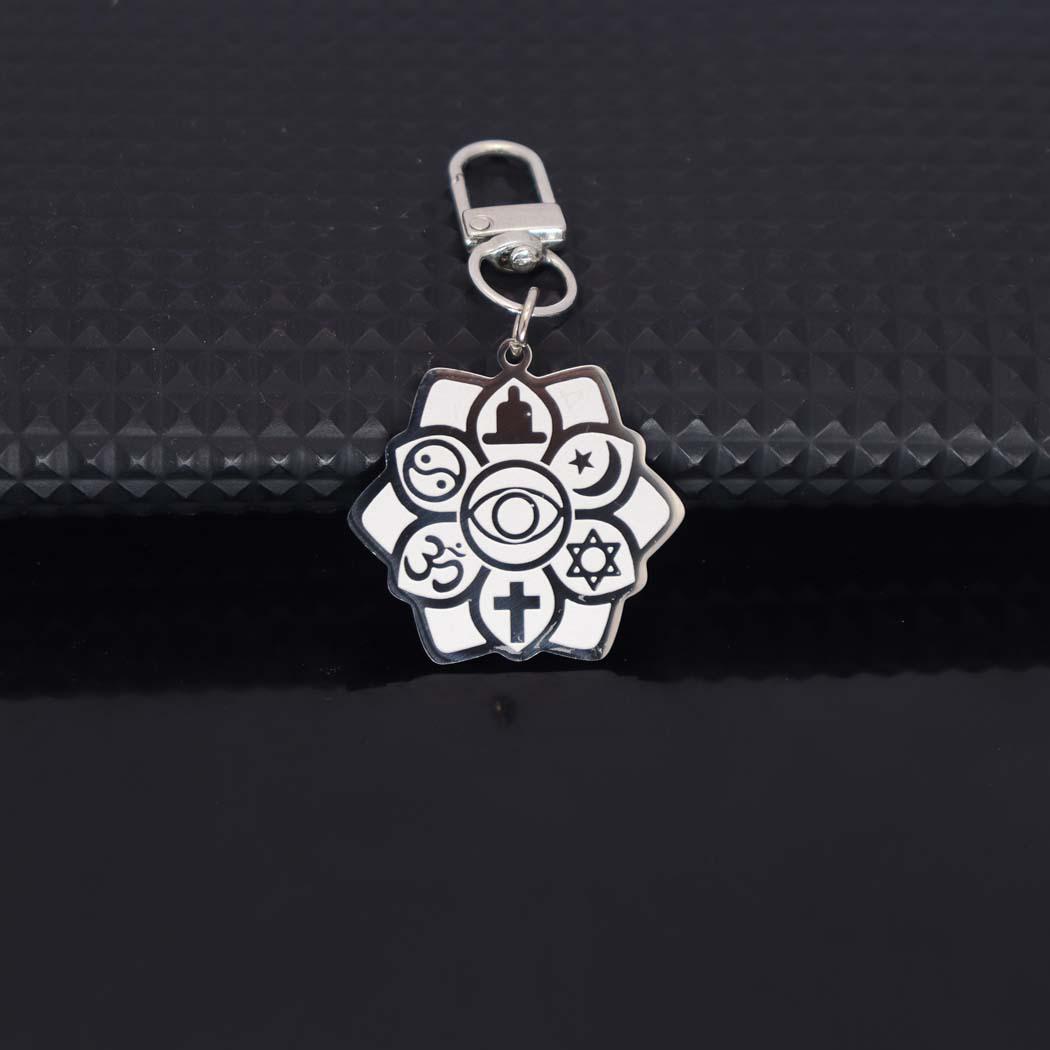 

Stainless Steel Candlestick Pendant Keychain - Electroplated Etching Colorfast Accessory срібний