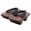 Geta with Two Patterned Paulownia for Men Brown [KYOETSU] (Japanese Clogs) Teeth, Straps, Base, (27.0cm, 3)