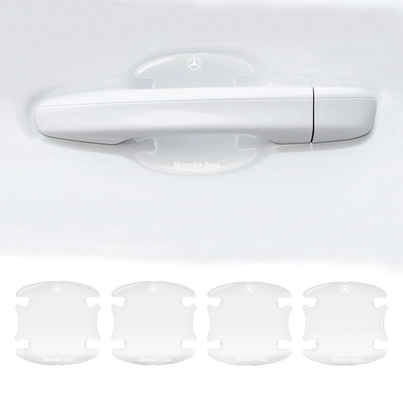 4pcs Transparent Car Door Handle Bowl Protector Film Anti-Scratch Sticker For Mercedes Benz W177 W205 W206 W213 W214 W216 AMG