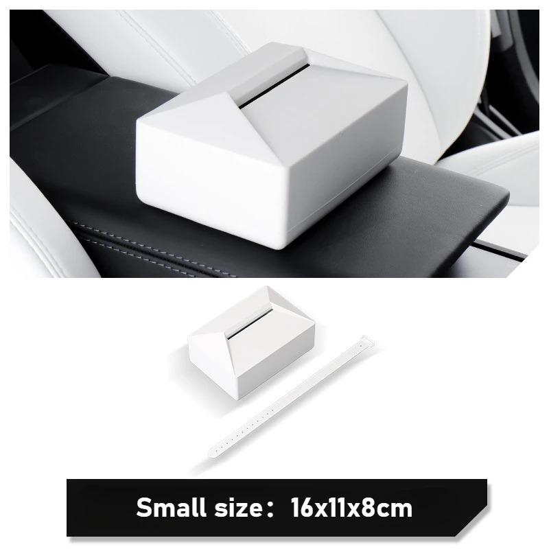 For Tesla Model 3/Y/S/X Car Tissue Box Silicone Seat Back Hanging Holder with Fix Strap for Model 3+ Model Y Juniper Cybertruck