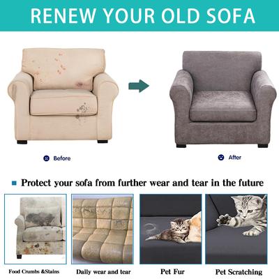 2 Pieces Chair Covers Faux Leather Single Seat Sofa Cover Stretch Chair Slipcover Pet Dog Couch Cover Slipcover For Living Room