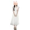 White Dress Girl New Summer Small Temperament Princess Fairy Waist Long Dress Looks Thin