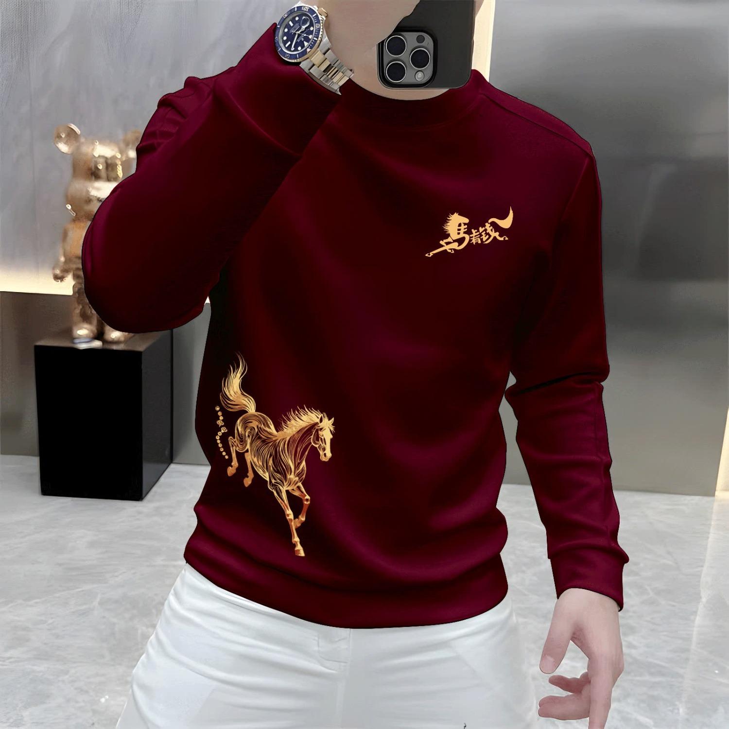 

2025 New Success Upon Arrival Men s Sweatshirt: Casual Crew Neck, Loose Fit, Versatile for Autumn and Winter 4XL