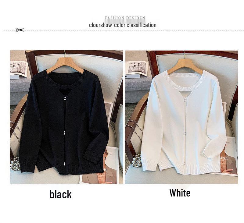 Plus Size Women's Knit Pullover Sweater, Bust 150/160 Cm, Loose Fit for 200-350 Jin, Style 8028
