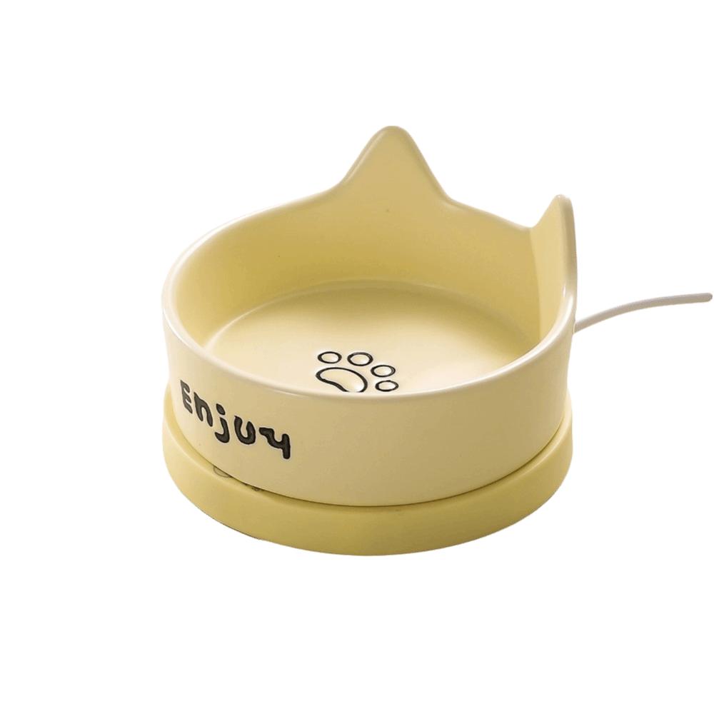Noiseless Pet Heating Bowl Constant Temperature Automatic Heated Cat Bowl Large Caliber Cat Shape Dog Food Bowl Winter
