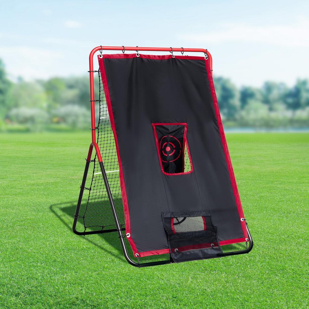 VEVOR Baseball And Softball Rebounder Net, 3.5 x 4.5 ft 2-in-1 Switch Hitter Pitch Trainer, PitchBack Baseball Pitching Return Trainer Nest