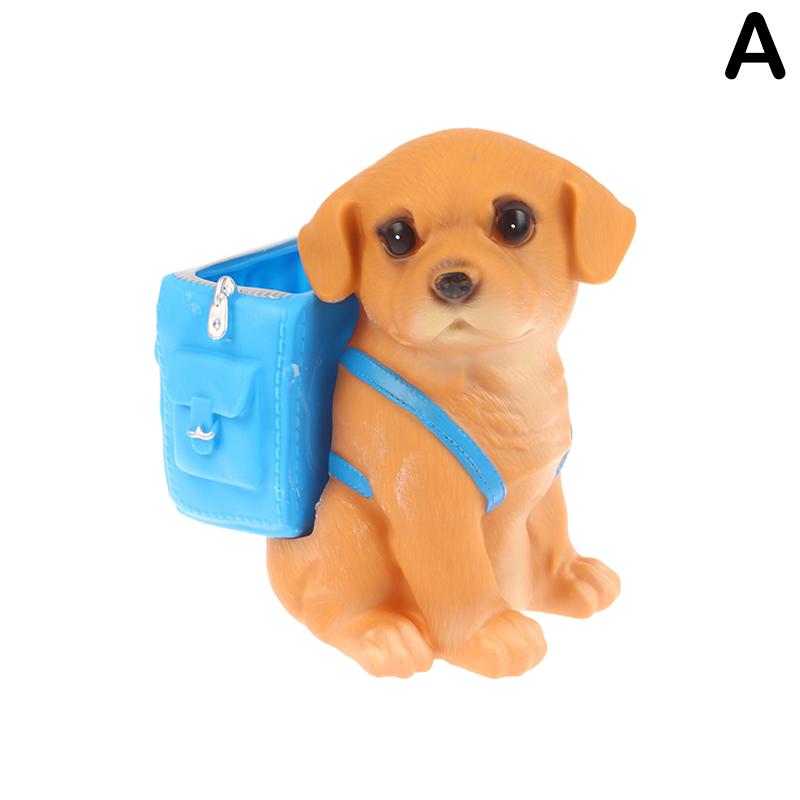 

Creative Dog Desk Pencil Holder Resin German Shepherd Crafts Desk Pen Storage Dog Sculpture Ornaments Office Utensils Rack
