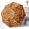 1 Stück Rattan-Regenschirm Tragbarer Faltregenschirm Langlebiger Eisenrahmen, 8-Rippen-Struktur Geeignet für Alle Jahreszeiten Zuhause Reise Outdoor Multifunktion