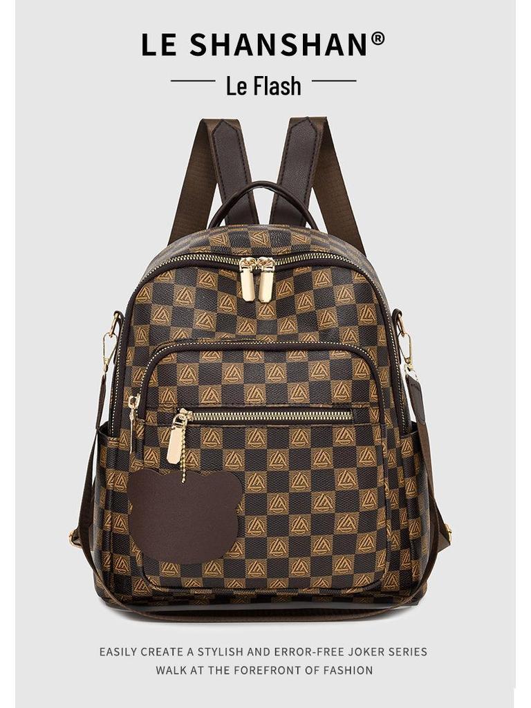 Damenmode Rucksack mit großem Fassungsvermögen und Print für den lässigen Pendelverkehr und die Nutzung im mittleren Alter