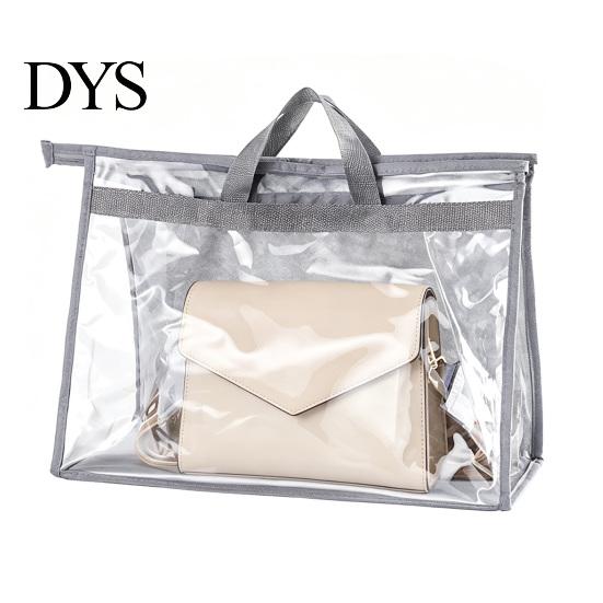 Durable Handbag Dust Cover Clear Bag with Handle, Transparent Moisture-proof Storage Purse Organizer, Dustproof Sleeve for Handbags And Purses Hanging