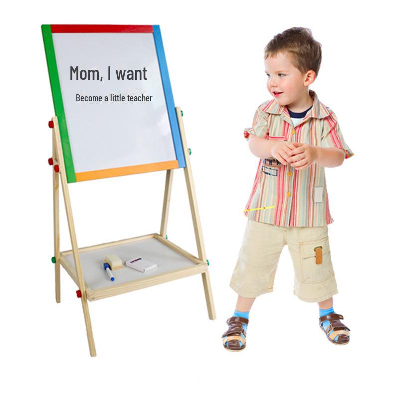 

Детская многофункциональная магнитная доска для рисования с деревянным подъемником - доска для письма «два в одном» Large 90cm double-sided drawing board