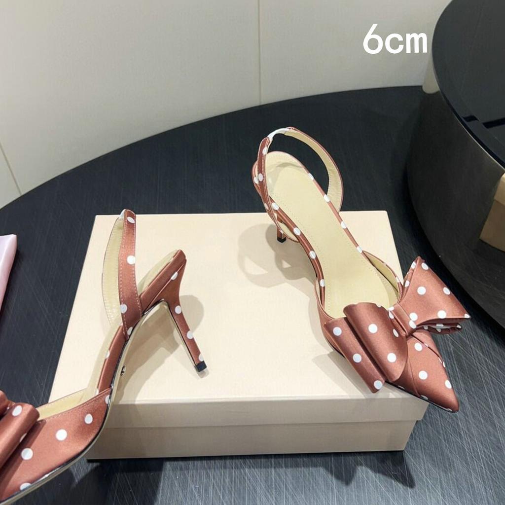 Fashion Bow Pointed-Toe Stiletto High Heels For Women 2025 Summer New Style French Elegant And Stylish Back-Strap Flip-Flops