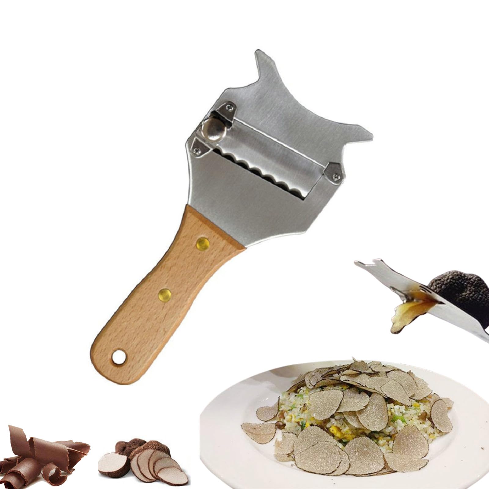 

Слайсер для трюфелей и сыра из нержавеющей стали с регулируемыми лезвиями, Прямоугольный