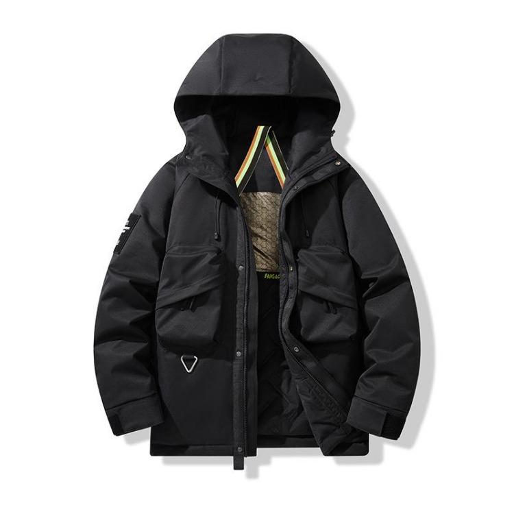 Men Warm Graphene Cotton Jacket Three Proof Hooded Fashionable Outdoor Workwear L