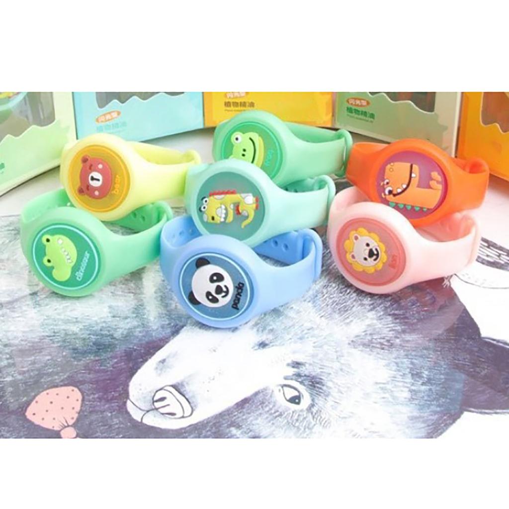 8pcs Kids Repellent Bracelet Watch Shaped Lighting Animal Pattern Repellent Wristband