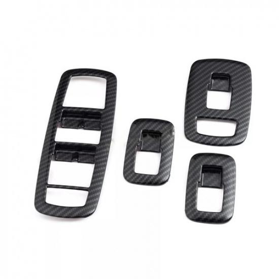 Carbon Fiber Door Window Switch Panel Cover Trims For -2024 Ram 1500