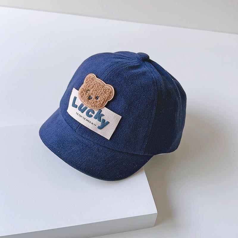 Cute Bear Baby Baseball Cap Solid Color Cartoon Infant Peaked Hat Summer Sunshade Kids Boy Girl Sun Hats