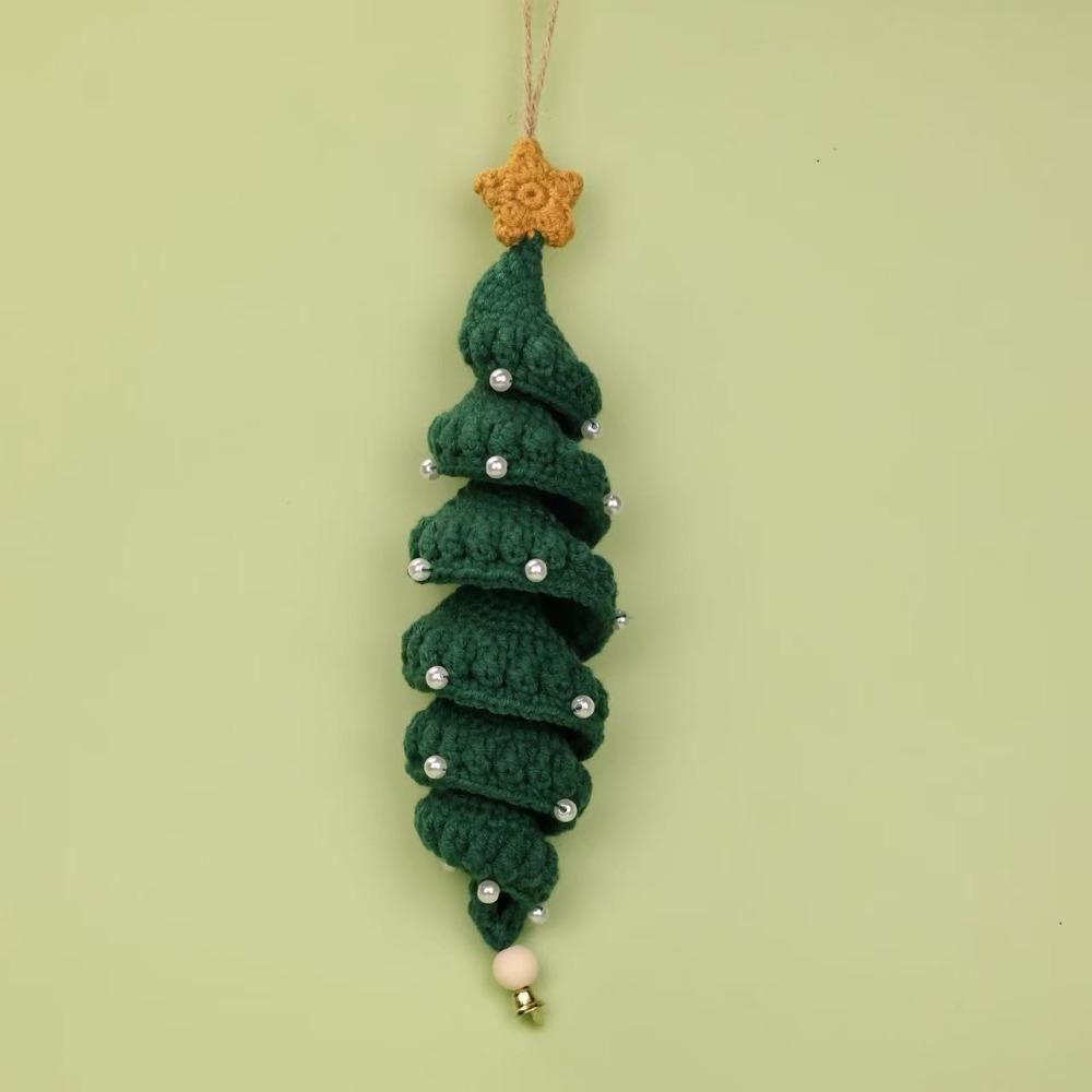 Handmade Gift Snowman Spiral Crochet Pendant DIY Crochet Santa Claus Decor Holiday Party
