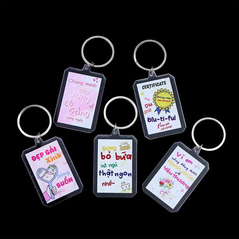 Kreativer Text Acryl Schlüsselanhänger Klar Flacher Schlüsselring Anhänger Für Tasche Rucksack Hängende Dekoration Autoschlüsselhalter Beste Freundin Geschenke