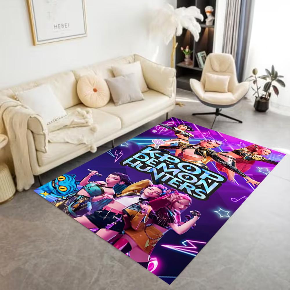1pc K-pop Demon Hunters Rug Home Carpet Decoration Office Decor Gift Living Room Bedroom