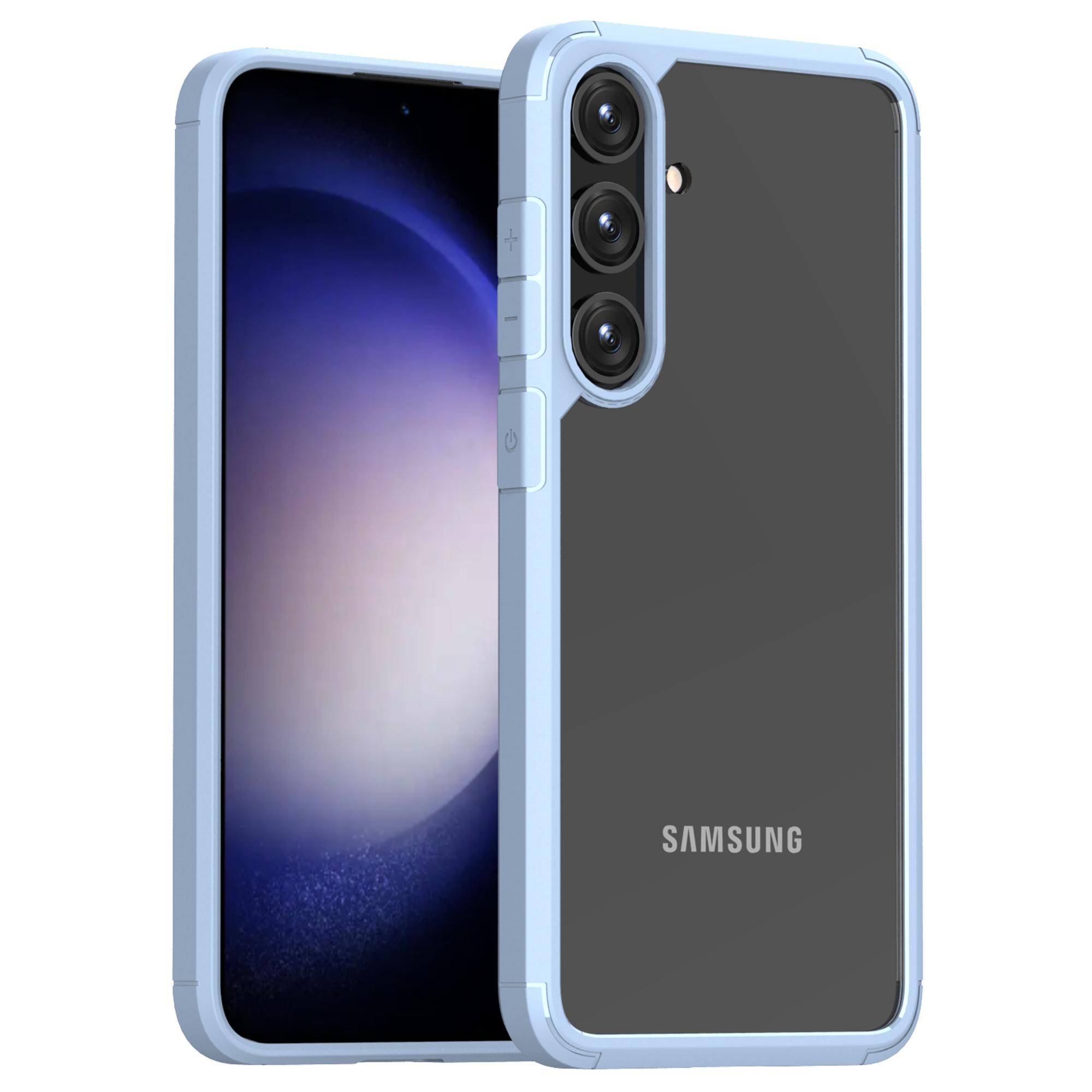 

Defense Armor Series for Samsung Galaxy S24 Case Clear TPU+PC Phone Guard Cover Blue