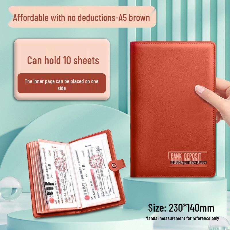Multifunctional Large Deposit Certificate and Money Holder Clip for Bank Use