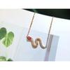 New Snake Shaped Copper Zirconium Pendant Necklace Black Crystal Necklace