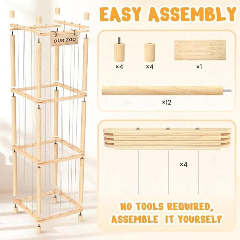 Stuffed Animal Storage & Organizer, Holder for Toys, To Assemble, Ideal for Bedroom and Doll Storage, Black Friday Deals