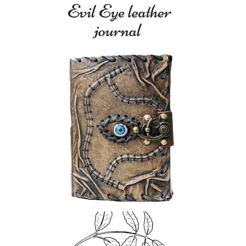 Hocus Pocus Jurnal de vrăji Jurnal de piele Deckle Edge Hârtie Grimoriu al treilea ochi Jurnal de piele Vintage Jurnal de carte de umbre Jurnal